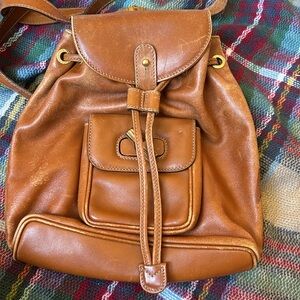 Gucci Brown Leather Bamboo Mini Backpack